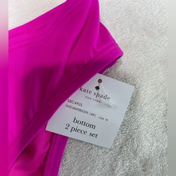 Kate Spade Bikini Set Size Medium NWT Hot Pink Underwire Top 2 Piece Swimsuit - Picture 5 of 10